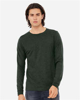 Pretreated BELLA+CANVAS 3501CVC Heather CVC Long Sleeve Tee - Heather Forest - On Model
