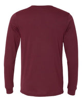 Pretreated BELLA+CANVAS 3501CVC Heather CVC Long Sleeve Tee - Heather Cardinal - Back