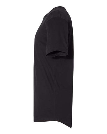 Pretreated Next Level 3602 Unisex Cotton Long Body Tee - Black - Side