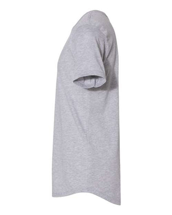 Pretreated Next Level 3602 Unisex Cotton Long Body Tee - Heather Grey - Side