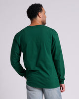 Pretreated JERZEES 363L Classics Unisex Long Sleeve T-Shirt - Forest Green - Back