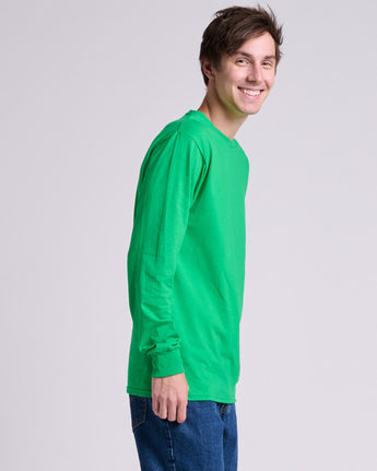Pretreated JERZEES 363L Classics Unisex Long Sleeve T-Shirt - Kelly - Side