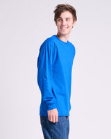 Pretreated JERZEES 363L Classics Unisex Long Sleeve T-Shirt - Royal - Side