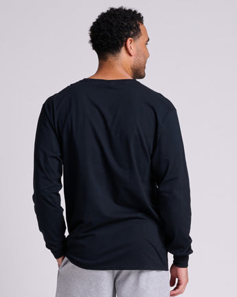 Pretreated JERZEES 363L Classics Unisex Long Sleeve T-Shirt - Black Ink - Back
