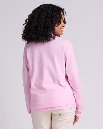 Pretreated JERZEES 363L Classics Unisex Long Sleeve T-Shirt - Classic Pink - Back