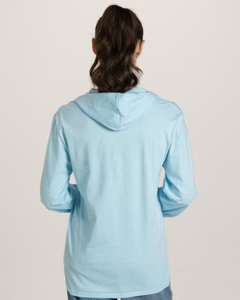 Pretreated JERZEES 363LH Classics Unisex Jersey Hood - Breezy Blue - Back