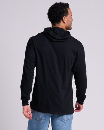 Pretreated JERZEES 363LH Classics Unisex Jersey Hood - Black Ink - Back