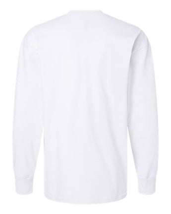 Pretreated Next Level 7211 Unisex Heavyweight Long Sleeve Tee - White - Back