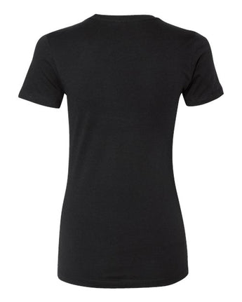 Pretreated Next Level 3900 Women’s Cotton Tee - Black - Back
