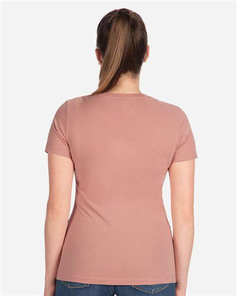 Pretreated Next Level 3900 Women’s Cotton Tee - Desert Pink - On Model - Back