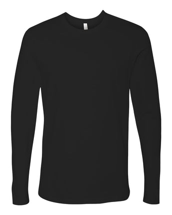 Pretreated Next Level 3601 Unisex Cotton Long Sleeve T-Shirt - Black