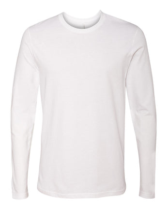 Pretreated Next Level 3601 Unisex Cotton Long Sleeve T-Shirt - White