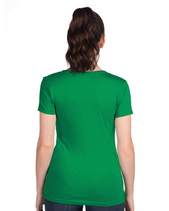 Pretreated Next Level 1540 Women's Ideal V-Neck T-Shirt - Kelly Green - Back