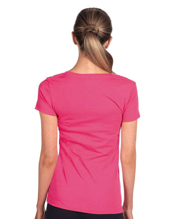 Pretreated Next Level 1540 Women's Ideal V-Neck T-Shirt - Raspberry - Back