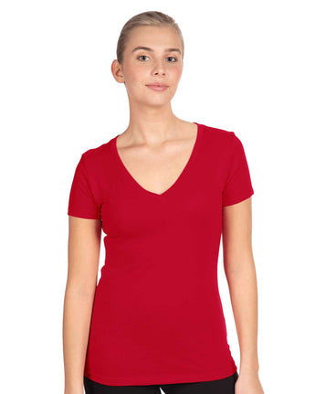 Pretreated Next Level 1540 Women's Ideal V-Neck T-Shirt - Red