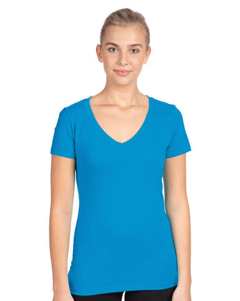 Pretreated Next Level 1540 Women's Ideal V-Neck T-Shirt - Turquoise