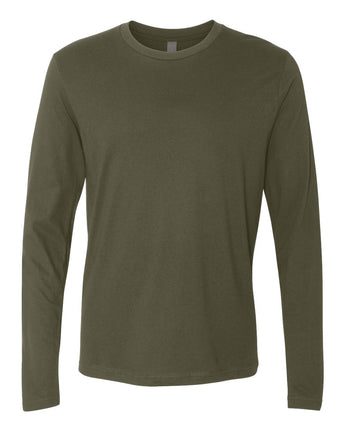 Pretreated Next Level 3601 Unisex Cotton Long Sleeve T-Shirt - Military Greeen