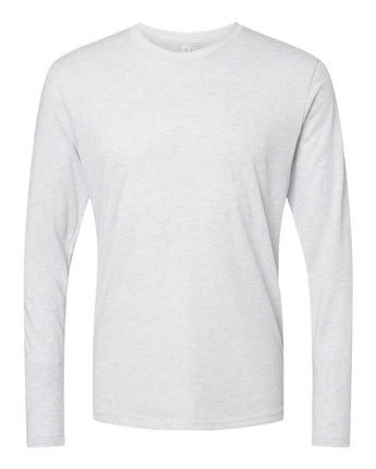 Pretreated Next Level 6071 Unisex Triblend Long Sleeve T-Shirt - Heather White
