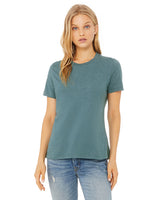 Pretreated BELLA+CANVAS 6400CVC Women's Relaxed CVC Jersey Tee - Heather Deep Teal