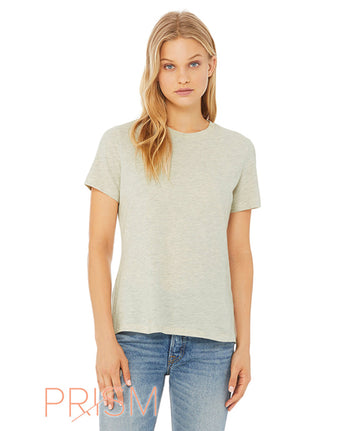 Pretreated BELLA+CANVAS 6400CVC Women's Relaxed CVC Jersey Tee - Heather Prism Natural