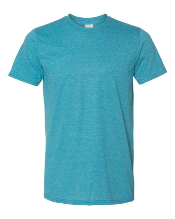 Pretreated Gildan 64000 Softstyle T-Shirt - Heather Galapagos Blue