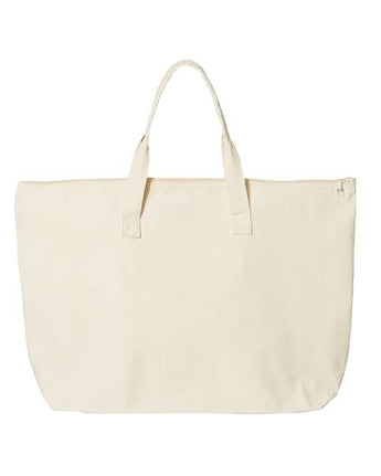 Pretreated Liberty Bags 8863 Tote with Top Zippered Closure - Natural