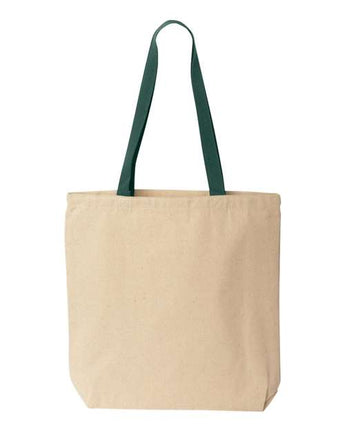 Pretreated Liberty Bags 8868 Natural Tote with Contrast-Color Handles - Natural/ Forest