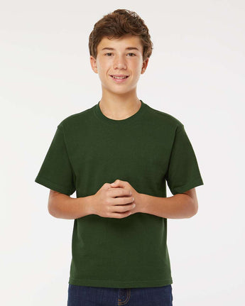 Pretreated M&O 4850 Youth Gold Soft Touch T-Shirt - Forest Green