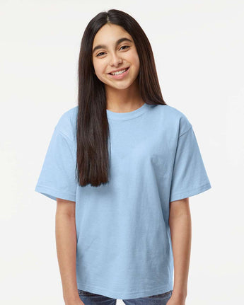 Pretreated M&O 4850 Youth Gold Soft Touch T-Shirt - Light Blue
