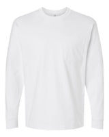Pretreated American Apparel 9410 Unisex Super Heavyweight Long Sleeve Pocket Tee - White