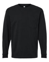 Pretreated American Apparel 9410 Unisex Super Heavyweight Long Sleeve Pocket Tee - Black