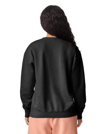 Pretreated Comfort Colors 1466 Lightweight Adult Crewneck Sweatshirt - Black - Back