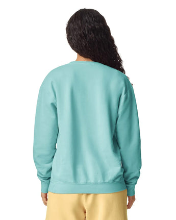 Pretreated Comfort Colors 1466 Lightweight Adult Crewneck Sweatshirt - Chalky Mint - Back