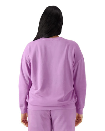Pretreated Comfort Colors 1466 Lightweight Adult Crewneck Sweatshirt - Neon Violet - Back