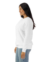 Pretreated Comfort Colors 1466 Lightweight Adult Crewneck Sweatshirt - White - Side