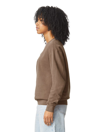 Pretreated Comfort Colors 1466 Lightweight Adult Crewneck Sweatshirt - Espresso - Side