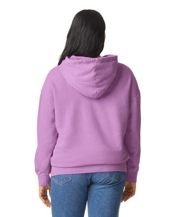 Pretreated Comfort Colors 1467 Lightweight Adult Hooded Sweatshirt - Neon Violet - Back