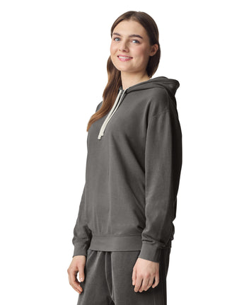 Pretreated Comfort Colors 1467 Lightweight Adult Hooded Sweatshirt - Pepper - Side