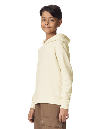 Pretreated Comfort Colors 1467Y Lightweight Youth Hooded Sweatshirt - Ivory - Side