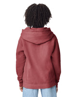 Pretreated Comfort Colors 1467Y Lightweight Youth Hooded Sweatshirt - Crimson - Back