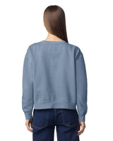 Pretreated Comfort Colors 1566L Women's Mid-Length Crewneck Sweatshirt - Blue Jean - Back