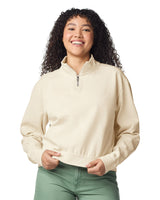 Pretreated Comfort Colors 1580L Women's Mid-Length 1/4 Zip Sweatshirt - Ivory
