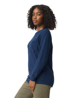 Pretreated Comfort Colors 4410 Heavyweight Adult Long Sleeve Pocket T-Shirt - True Navy - Side