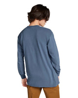 Pretreated Comfort Colors 4410 Heavyweight Adult Long Sleeve Pocket T-Shirt - Denim - Back