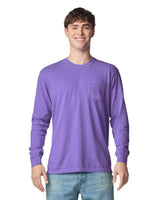 Pretreated Comfort Colors 4410 Heavyweight Adult Long Sleeve Pocket T-Shirt - Violet