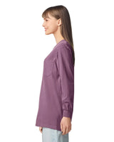 Pretreated Comfort Colors 4410 Heavyweight Adult Long Sleeve Pocket T-Shirt - Berry - Side