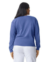 Pretreated Comfort Colors 4410 Heavyweight Adult Long Sleeve Pocket T-Shirt - Flo Blue - Back
