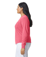 Pretreated Comfort Colors 4410 Heavyweight Adult Long Sleeve Pocket T-Shirt - Watermelon - Side