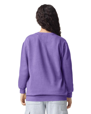 Pretreated Comfort Colors 1566 Adult Crewneck Sweatshirt - Violet - Back