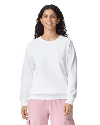 Pretreated Comfort Colors 1566 Adult Crewneck Sweatshirt - White